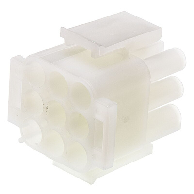 TE Connectivity, Universal MATE-N-LOK Male Connector Housing, 6.35mm Pitch, 9 Way, 3 Row