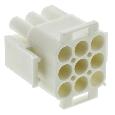 TE Connectivity, Universal MATE-N-LOK Male Connector Housing, 6.35mm Pitch, 9 Way, 3 Row