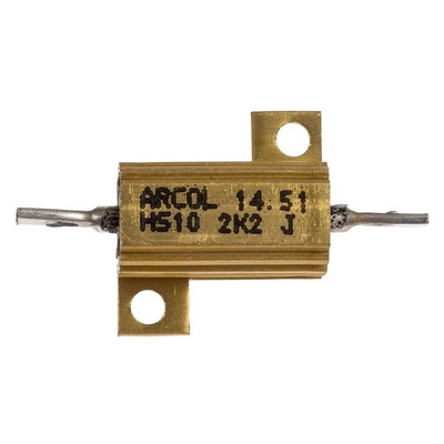 Arcol HS10 Series Aluminium Housed Axial Wire Wound Panel Mount Resistor, 2.2kΩ ±5% 10W