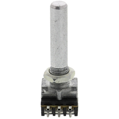 TE Connectivity 1 Gang Rotary Carbon Potentiometer with an 6 mm Dia. Shaft - 470Ω, ±20%, 0.2W Power Rating, Linear,
