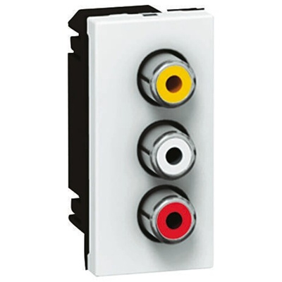 Legrand Single Gang 3 Way Female RCA Faceplate