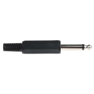 RS PRO Jack Connector 6.35 mm Cable Mount Mono Plug, 2Pole