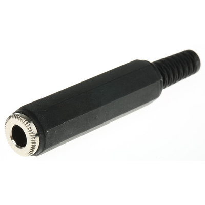 RS PRO Jack Connector 6.35 mm Cable Mount Mono Socket, 2Pole