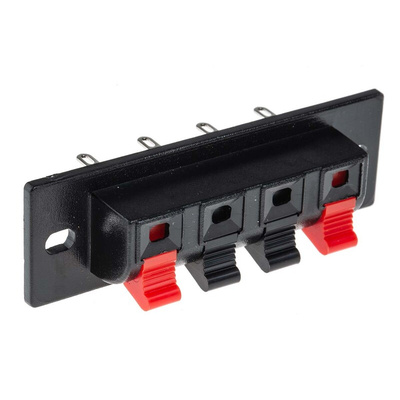 RS PRO Panel Mount Speaker Terminal Socket, 4 Way, 3A, Quick Connect Termination