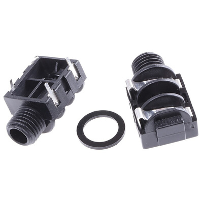 RS PRO Jack Connector 6.35 mm PCB Mount Mono Socket, 2Pole 3A