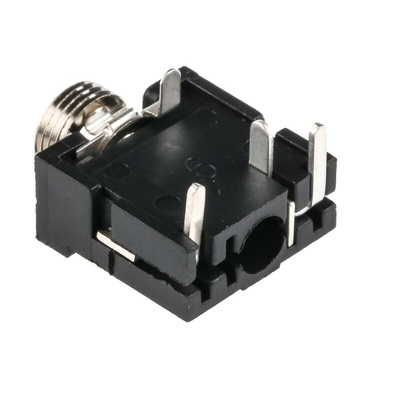 RS PRO Jack Connector 3.5 mm PCB Mount Stereo Socket, 3Pole 500mA