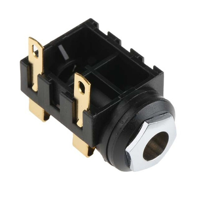 RS PRO Jack Connector 6.35 mm Panel Mount Mono Socket, 2Pole
