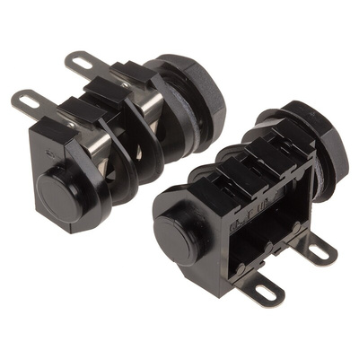 RS PRO Jack Connector 6.35 mm Panel Mount Mono Socket, 2Pole
