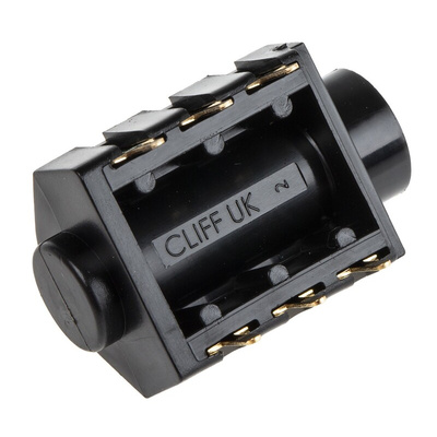 RS PRO Jack Connector 6.35 mm Panel Mount Stereo Socket, 3Pole 5A