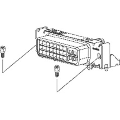 Female Right Angle DVI Connector 29 Way 3A 40 V ac