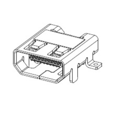 Molex Type D 19 Way Male Right Angle HDMI Connector 30 V