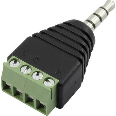 RS PRO Jack Plug Cable Mount Plug Adapter Plug, 4Pole 5A