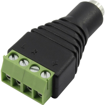 RS PRO Jack Connector Cable Mount Jack Adapter Socket, 4Pole 5A
