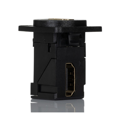 RS PRO 35 x 26 x 31 mm 19 Way Female Right Angle Feedthrough HDMI Connector