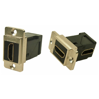 RS PRO 35.3 x 19 x 35.5 mm 19 Way Female Right Angle Feedthrough HDMI Connector