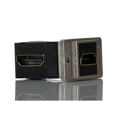 RS PRO 35.3 x 19 x 35.5 mm 19 Way Female Right Angle Feedthrough HDMI Connector