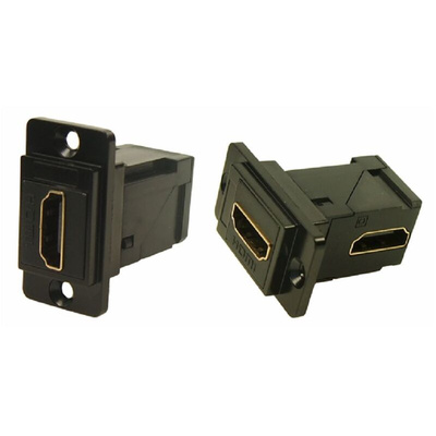 RS PRO 35.3 x 19 x 35.5 mm 19 Way Female Right Angle Feedthrough HDMI Connector