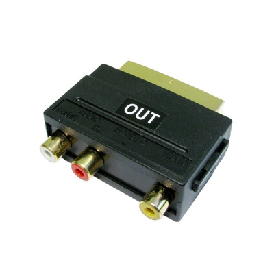 RS PRO A/V Connector Adapter, Male SCART to Female 3 x RCA
