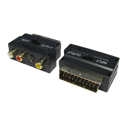 RS PRO A/V Connector Adapter, Male SCART to Female 3 x RCA & SVHS