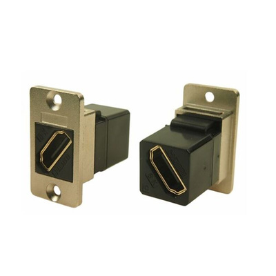 RS PRO 35.5 mm x 19 mm x 31 mm 1 Way Female to Female Feedthrough HDMI Connector 40 V ac