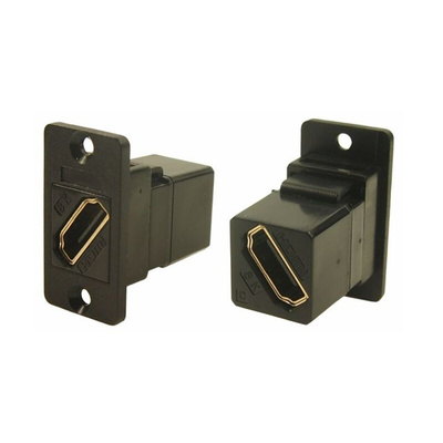 RS PRO 35.5 mm x 19 mm x 31 mm 1 Way Female to Female Feedthrough HDMI Connector 40 V ac