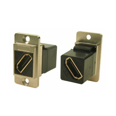 RS PRO 29 mm x 35.5 mm x 19 mm 1 Way Female to Female Feedthrough HDMI Connector 40 V ac
