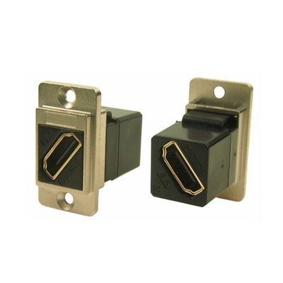 RS PRO 29 mm x 35.5 mm x 19 mm 1 Way Female to Female Feedthrough HDMI Connector 40 V ac