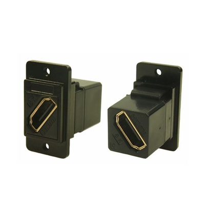 RS PRO 29 mm x 35.5 mm x 19 mm 1 Way Female to Female Feedthrough HDMI Connector 40 V ac