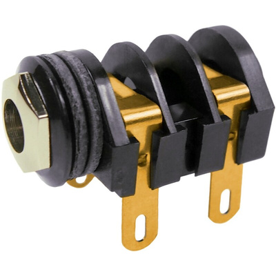 RS PRO Jack Socket 6.35 mm Panel Mount Jack Socket Socket 5A