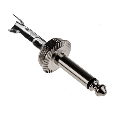 RS PRO Jack Connector 6.35 mm Cable Mount Mono Plug, 2Pole