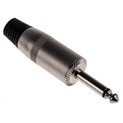 RS PRO Jack Connector 6.35 mm Cable Mount Mono Plug, 2Pole
