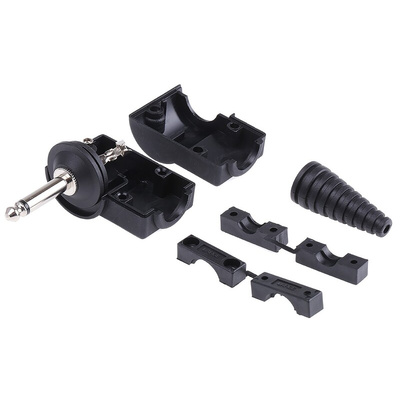 RS PRO Jack Connector 6.35 mm Cable Mount Mono Plug, 2Pole