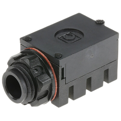 RS PRO Jack Connector 6.35 mm PCB Mount Stereo Socket, 3Pole 5A