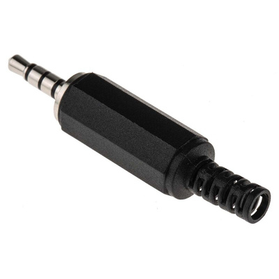 RS PRO Jack Connector 3.5 mm Cable Mount Composite Video Plug, 4Pole