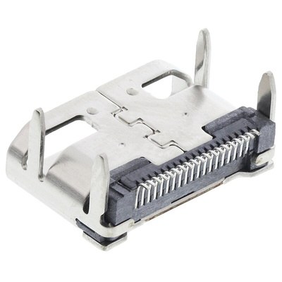 Wurth Elektronik Miniature 19 Way Female Right Angle HDMI Connector 40 V