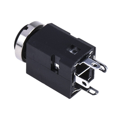 RS PRO Jack Connector 3.5 mm Panel Mount Stereo Socket, 3Pole