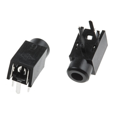 RS PRO Jack Connector 2.5 mm PCB Mount Mono Socket 500mA
