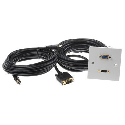 RS PRO Single Gang 2 Way Female HDMI, SVGA Faceplate