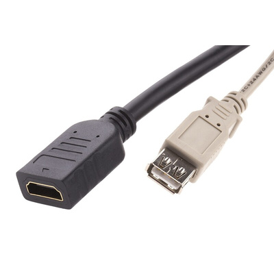 RS PRO Single Gang 3 Way Female HDMI, SVGA, USB A Faceplate