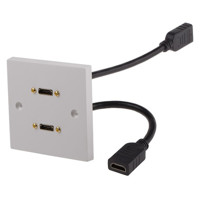 RS PRO Single Gang 2 Way Female HDMI Faceplate