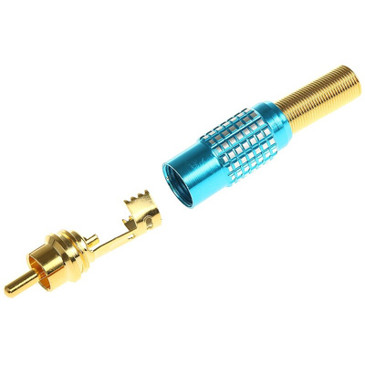 RS PRO Blue Cable Mount RCA Plug