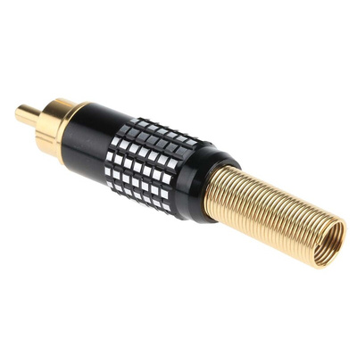 RS PRO Black Cable Mount RCA Plug
