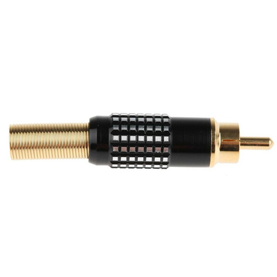 RS PRO Black Cable Mount RCA Plug