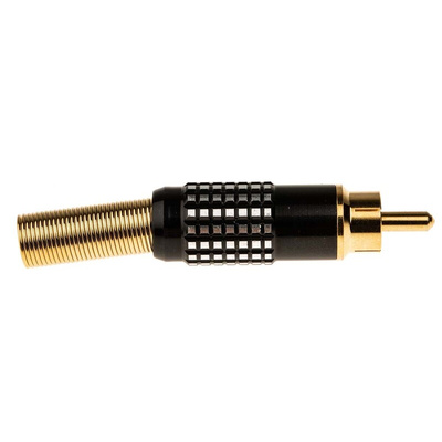 RS PRO Black Cable Mount RCA Plug