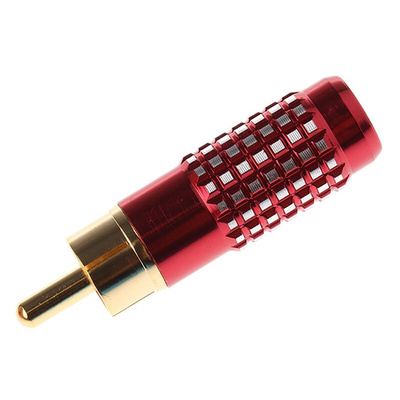 RS PRO Red Cable Mount RCA Plug, Gold