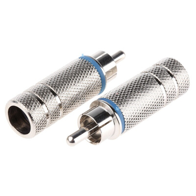 RS PRO Blue Cable Mount RCA Plug, Nickel
