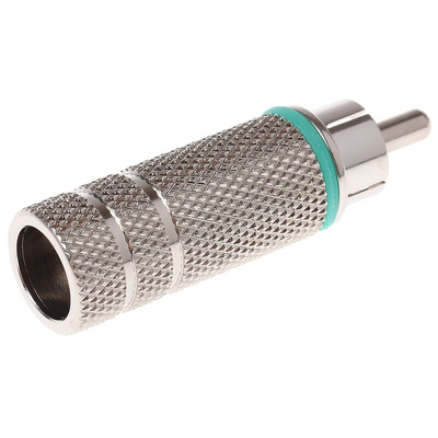 RS PRO Blue Cable Mount RCA Plug, Nickel
