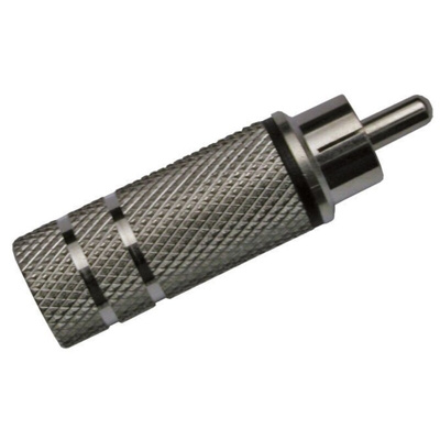 RS PRO Black Cable Mount RCA Plug, Nickel