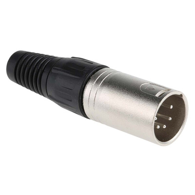 RS PRO Cable Mount XLR Connector, Male, 250 V ac, 5 Way, Silver Plating