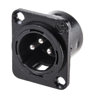 RS PRO Panel Mount XLR Connector, Male, 3 Way